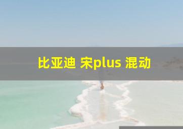 比亚迪 宋plus 混动